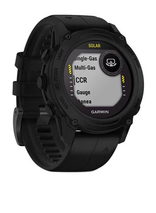 GARMIN - Descent G1 Solar - 45.5MM - Up To 21 Days 4 Months With Solar Charging - Monochrome, Sunlight Visible, Scratch Resistant, Power Sapphire™, Heart Rate Monitor, All Day Stress Monitor, Advanced GPS Features, Advanced Dive Features, Solar Charging, iOS and Android Compatible Black - Image 1
