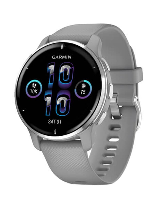 GARMIN - Venu 2 Plus Health Fitness - 43MM - Up To 9 Days Of Battery Life - 1.3"inch Amoled Display, Scratch Resistant, Corning® Gorilla® Glass 3, Heart Rate Monitor, All Day Stress Monitor, Advanced GPS Features, Smart Notification, iOS and Android Compatible Silver - Image 1
