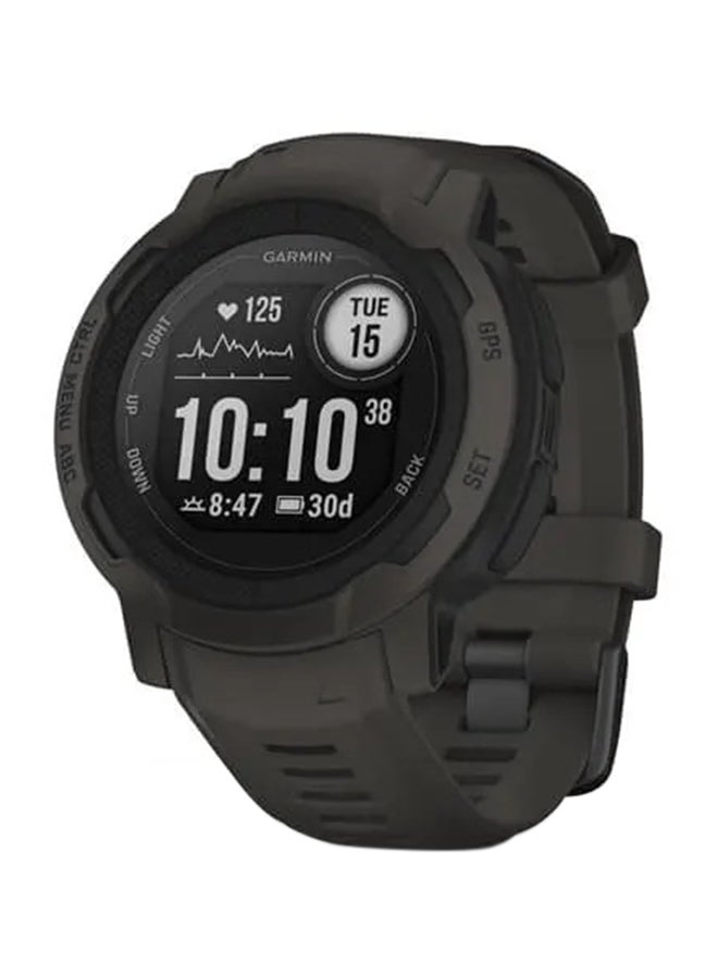 GARMIN - Instinct 2 - 45MM - Up To 28 Days Battery Life - Scratch Resistant, Chemically Strengthened Glass, Heart Rate Monitor, Stress Tracking, Tough Rugged GPS Enabled , Smart Notification, iOS and Android Compatible Graphite - Image 1