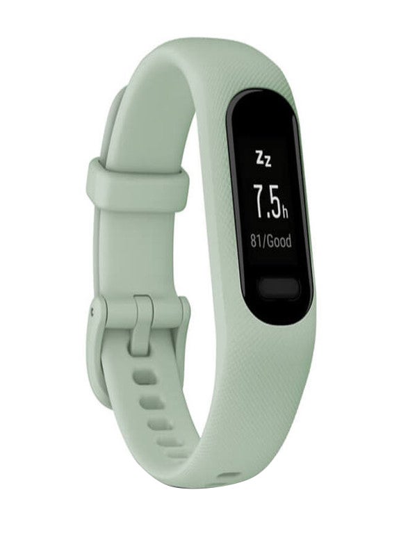 جارمين - Vivosmart 5 - S/M - عمر بطارية يصل إلى 7 أيام - شاشة OLED مقاس 0.41 بوصة، مقاومة للخدش، أكريليك، مراقب معدل ضربات القلب، تتبع الإجهاد، تتبع نظام تحديد المواقع، تتبع الخطوات، متوافق مع iOS وأندرويد كول مينت - Image 1