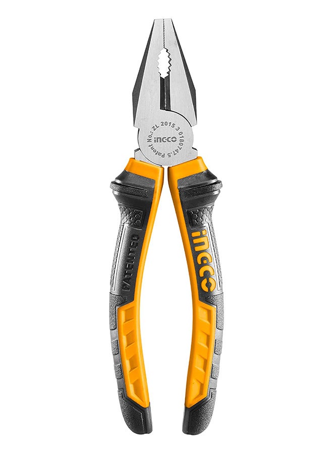INGCO Hand Plier Silver/Black/Yellow 8inch  - Image 1