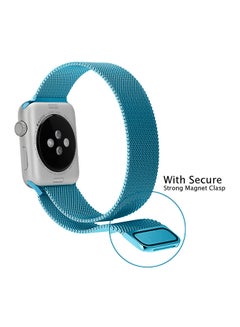 MARGOUN Stainless Steel Milanese Loop Mesh Band for Apple Watch 7/6/SE/5/4/3/2/1 42mm/44mm/45mm Sky Blue  - Image 3