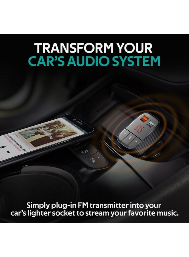Car Wireless FM Modulator With Quick Charge 3.0 Port Black