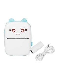 Generic Mini Portable Thermal Printer with 1 Roll Paper Blue/White  - Image 1