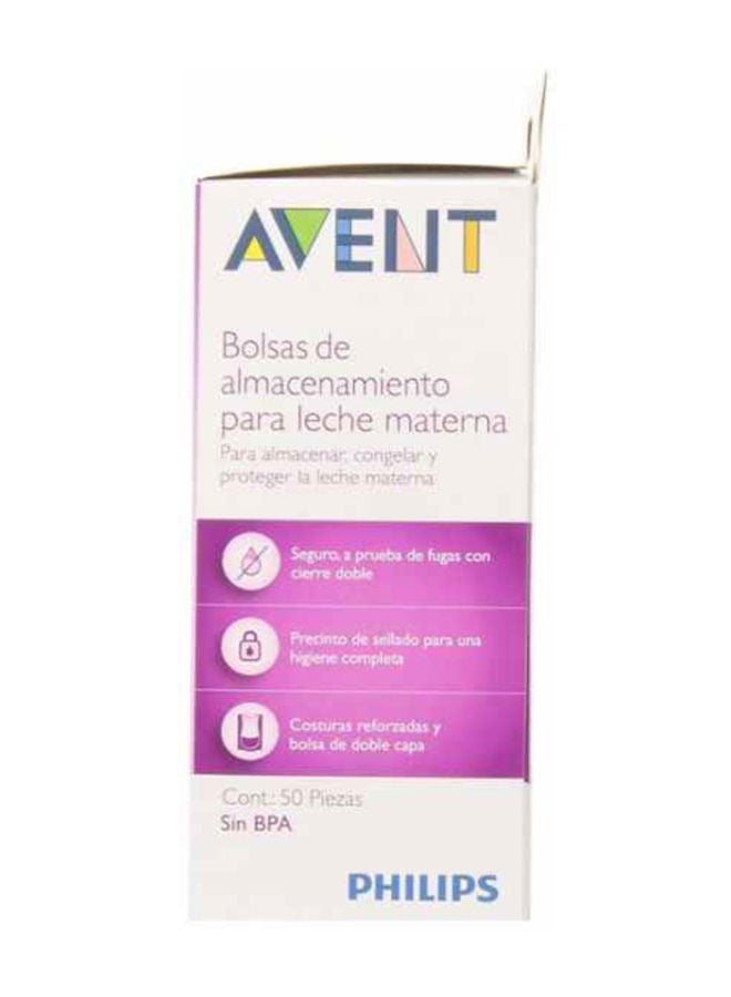 PHILIPS AVENT Pack Of 50 Breast Milk Storage Bags - Clear  - Image 4
