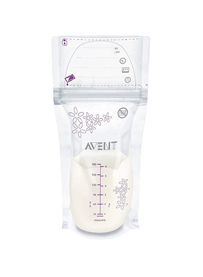 PHILIPS AVENT Pack Of 50 Breast Milk Storage Bags - Clear  - Image 1