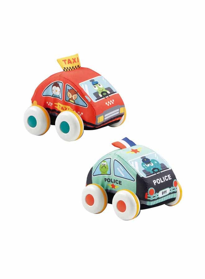 هوانجر مجموعة سيارات لعبة سحب خلفي من القماش - قطعتين 11.5x29x11.5سم - Image 1