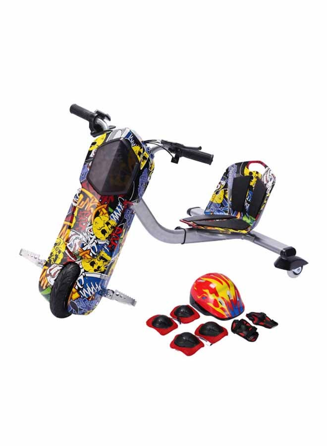 Rockbaby 3-Wheeler Portable Indoor Outdoor Unique Design Electric Drift Ride On Scooter For Kids Multicolour 68.5X54X21cm