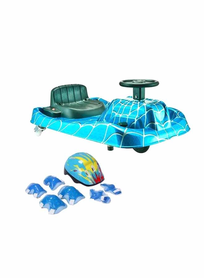 Rockbaby 360 Spinning Drifting High Speed Crazy Drift Tricycle Scooter Blue 84x59x39cm