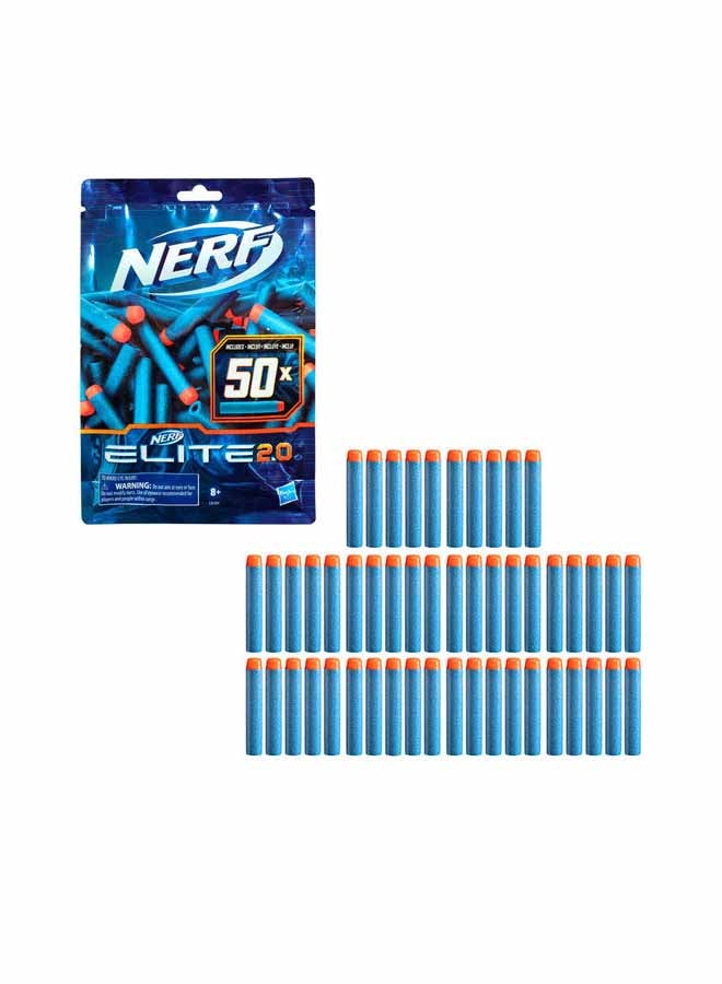 NERF - Nerf Elite 2.0 Refill Pack - 50 Official Foam Darts for Nerf Elite Blasters, Compatible with All Nerf Elite Darts, Ages 8+ - Image 1