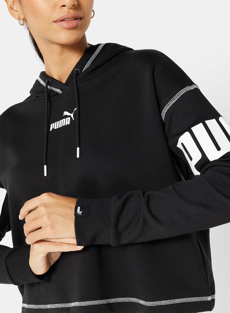 PUMA Power Logo Hoodie Black