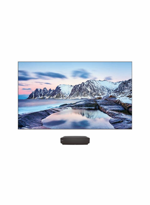 4K Ultra Short Throw Laser TV With 100-Inch ALR Screen, 2700 ANSI Lumens, Android TV, HDR10, Built-in Alexa And Google Assistant 100L5G Black