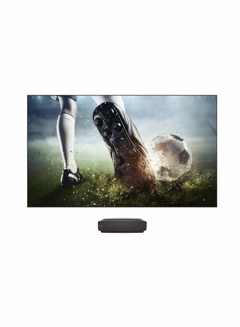 4K Ultra Short Throw Laser TV With 100-Inch ALR Screen, 2700 ANSI Lumens, Android TV, HDR10, Built-in Alexa And Google Assistant 100L5G Black