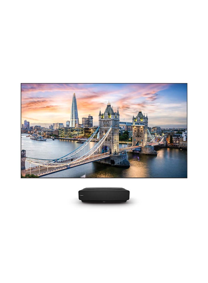 4K Ultra Short Throw Laser TV With 100-Inch ALR Screen, 2700 ANSI Lumens, Android TV, HDR10, Built-in Alexa And Google Assistant 100L5G Black