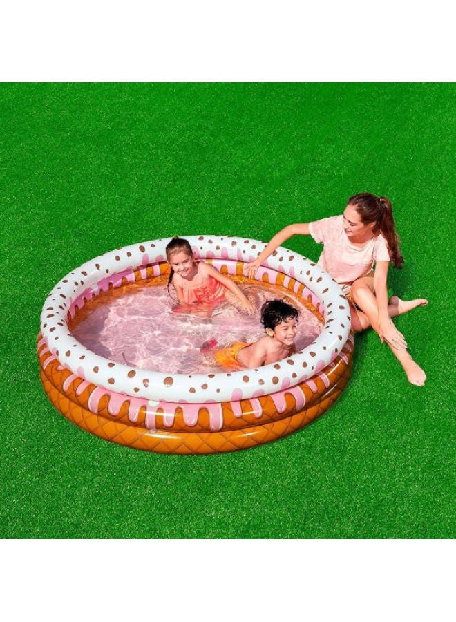 بست واي - حوض سباحة فانداي للأطفال بطبعة مثلجات 63x 63 x 15بوصة - Image 1