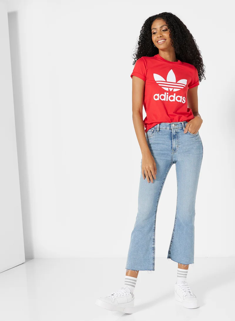 adidas Originals Trefoil Short Sleeves T-Shirt Lush Red/White