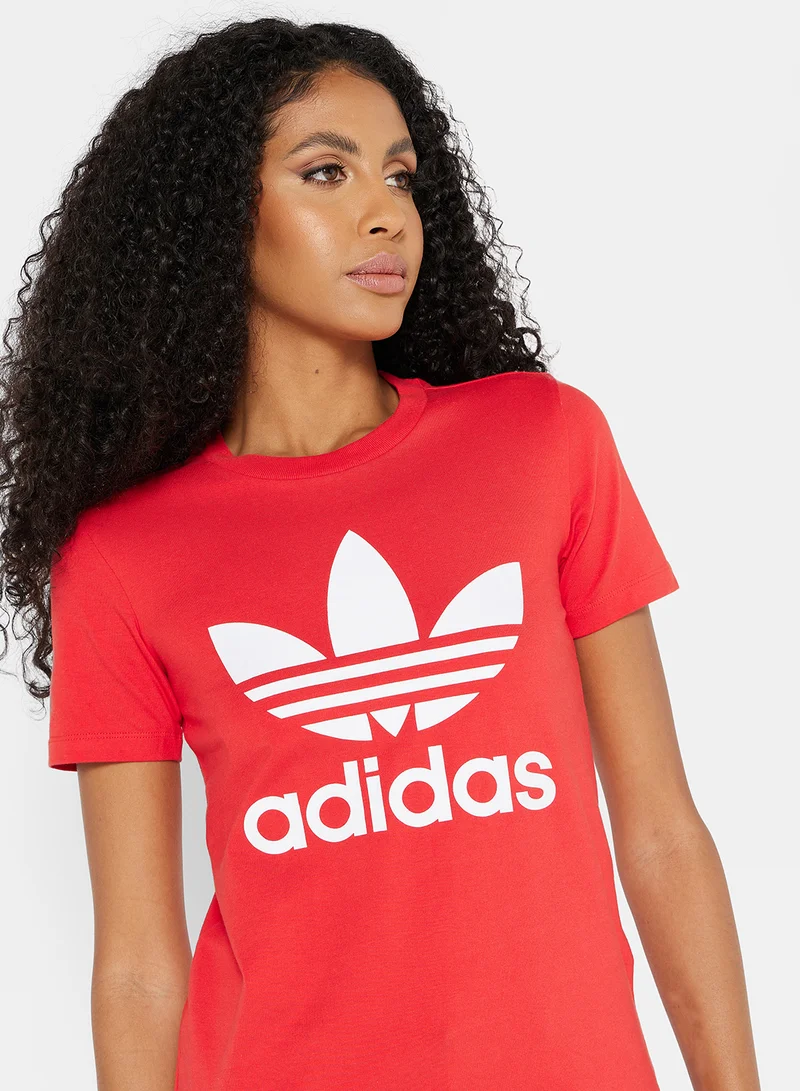 adidas Originals Trefoil Short Sleeves T-Shirt Lush Red/White