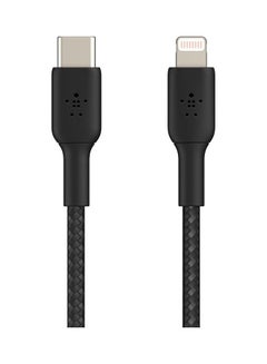 belkin Braided USB-C to Lightning Cable (iPhone Fast Charging Cable for iPhone 14, 13, 12 or earlier) Boost Charge MFi-Certified iPhone USB-C Cable 2m Black  - Image 2