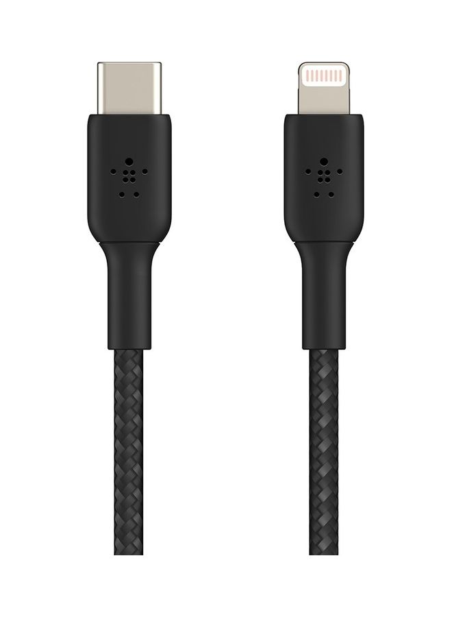 belkin - Braided USB-C to Lightning Cable (iPhone Fast Charging Cable for iPhone 14, 13, 12 or earlier) Boost Charge MFi-Certified iPhone USB-C Cable 2m Black - Image 1