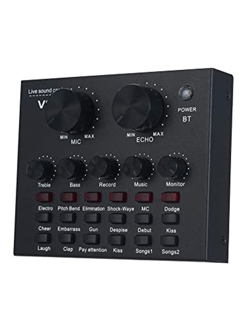 Bluetooth Microphone Live USB External Sound Card Black