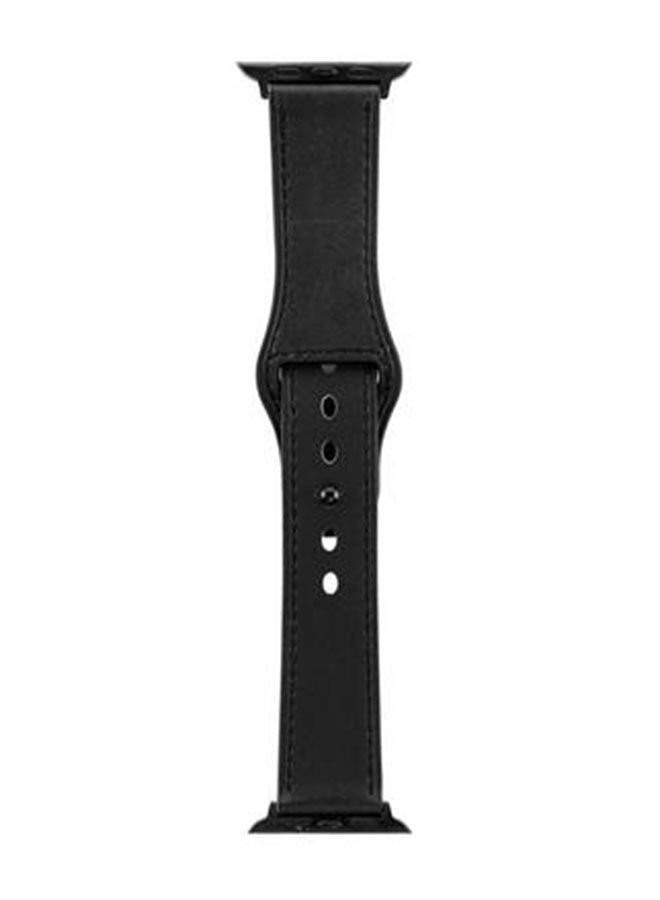 PROMATE - Genuine Leather Strap For Apple Watch 42/44mm Black - Image 1