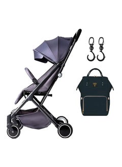 TEKNUM Travel Lite Stroller With Sunveno Diaper Bag Black With Hooks Grey  - Image 1