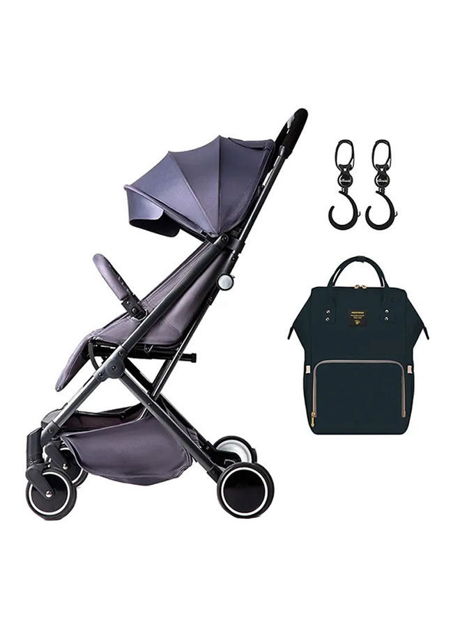 TEKNUM - Travel Lite Stroller With Sunveno Diaper Bag Black With Hooks Grey - Image 1