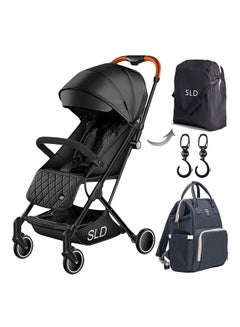 TEKNUM Travel Lite Stroller With Sunveno USB Diaper Bag And Stroller Hooks - Black  - Image 1