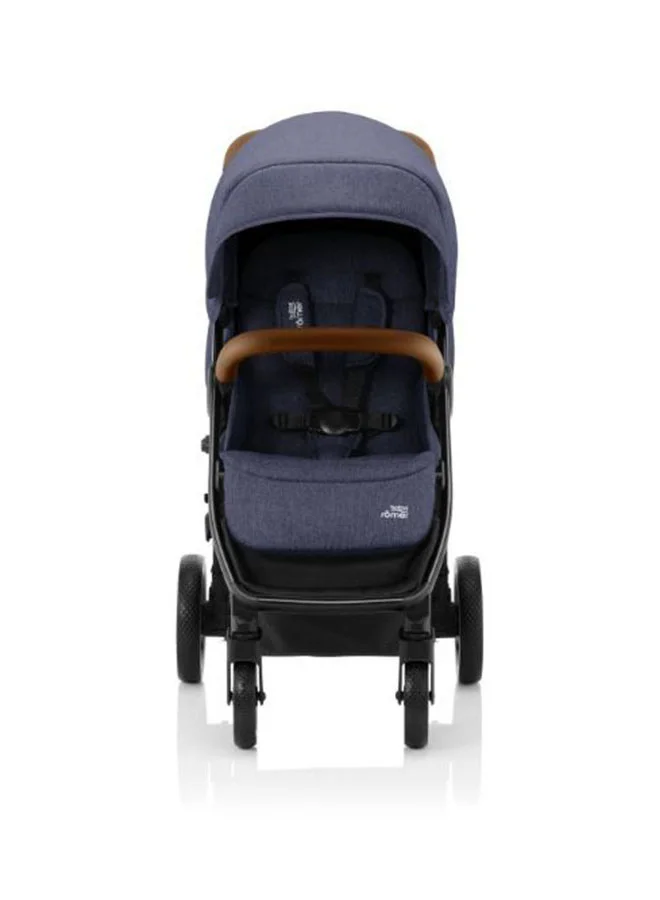 Britax Romer Britax B-Agile R Forward-Facing Stroller with Brown Handle – Compact, Easy-Fold Stroller for Ages 0-4, Navy Ink