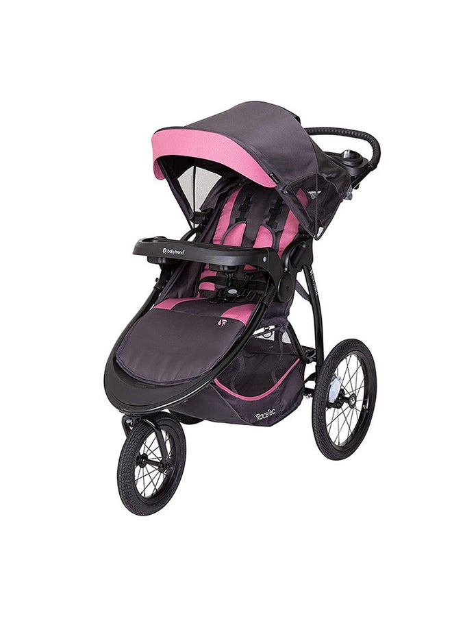 babytrend Expedition Race Tec Jogger Stroller, ( 6 Months to 3 Years ) Foldable, UPF 50+ Canopy, Multi-Recline, 5-Point Harness,- Pink/Black - Image 1