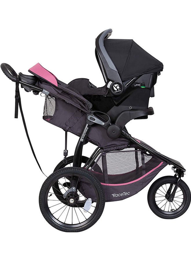 babytrend Expedition Race Tec Jogger Stroller, ( 6 Months to 3 Years ) Foldable, UPF 50+ Canopy, Multi-Recline, 5-Point Harness,- Pink/Black - Image 3