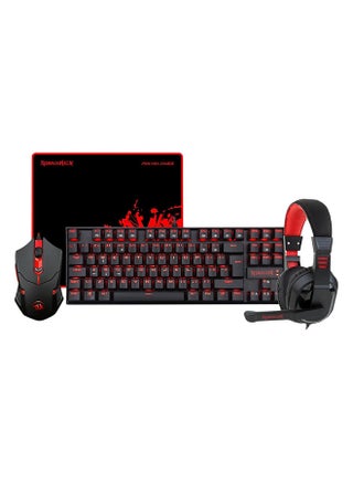Redragon K552-BB لوحة مفاتيح وماوس للألعاب، لوحة ماوس كبيرة، سماعة ألعاب كمبيوتر مع ميكروفون كومبو 87 لوحة مفاتيح ميكانيكية مع مفاتيح زرقاء لألعاب الكمبيوتر التي تعمل بنظام Windows - رأس لوحة ماوس لوحة المفاتيح - v1655819412/N40203506A_1
