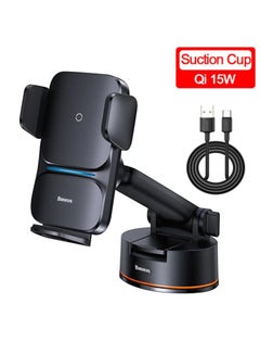 Wireless Car Charger, 15W Fast Charging Auto Clamping Car Charger Phone Mount Phone Holder fit for iPhone 14 13 12 11 Pro Max Xs, Samsung Galaxy S23 Ultra S22 S21 S20, S10+ S9+ Note 9, Etc Black