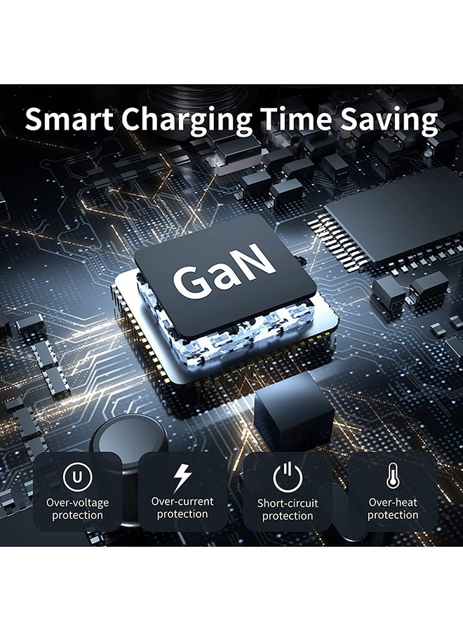 روك بو شاحن حائط سريع 65 وات 3 منافذ PD شحن سريع متوافق مع MacBook Air/Apple iPhone 13/12/12 Pro/Max وSamsung Galaxy S22U/S21U/S20U وOnePlus وiPad والمزيد - Image 3