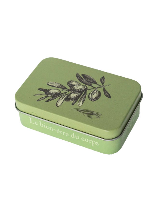 La Maison du Savon de Marseille Metal Soap Box Olive Green 125grams  - Image 1