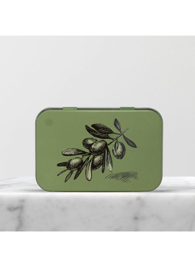 La Maison du Savon de Marseille Metal Soap Box Olive Green 125grams  - Image 2