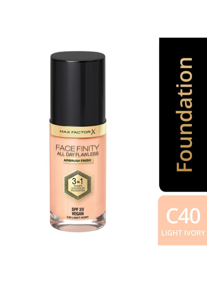 Max Factor - Facefinity All Day Flawless 3 In 1 Foundation C40 Light Ivory - Image 1