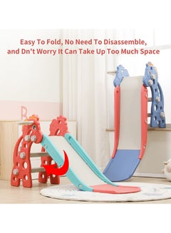 Kidle 2 In 1 Multi-Function Children's Slide With Basketball Hoop 135x53x67cm  - Image 4