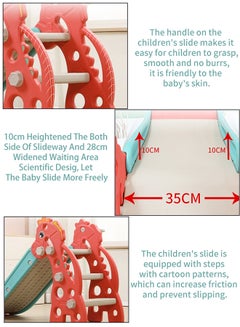 Kidle 2 In 1 Multi-Function Children's Slide With Basketball Hoop 135x53x67cm  - Image 5