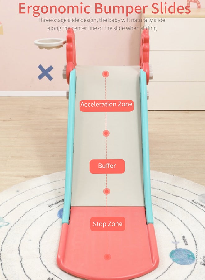 2 In 1 Multi-Function Children's Slide With Basketball Hoop 135x53x67cm