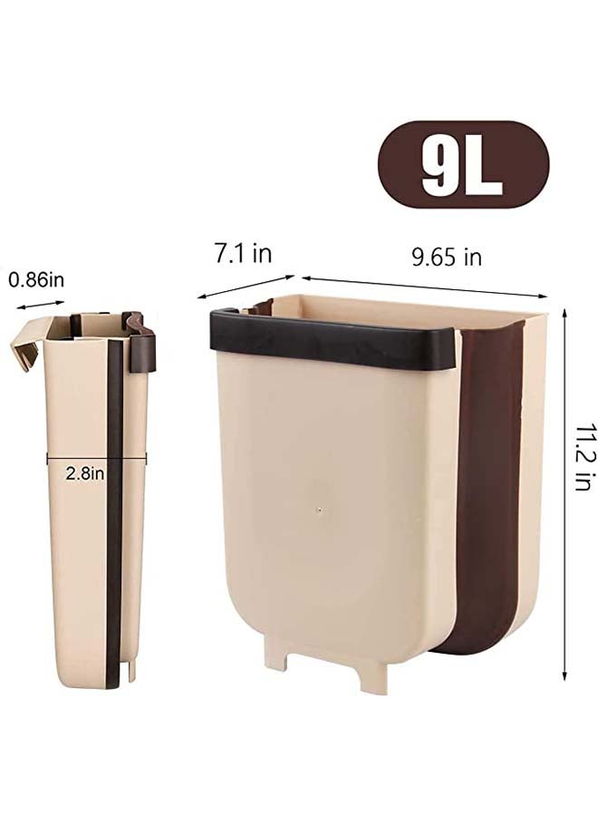 fashionhome - Kitchen Portable Trash Can Beige 28.6x25.3x17.5cm - Image 1