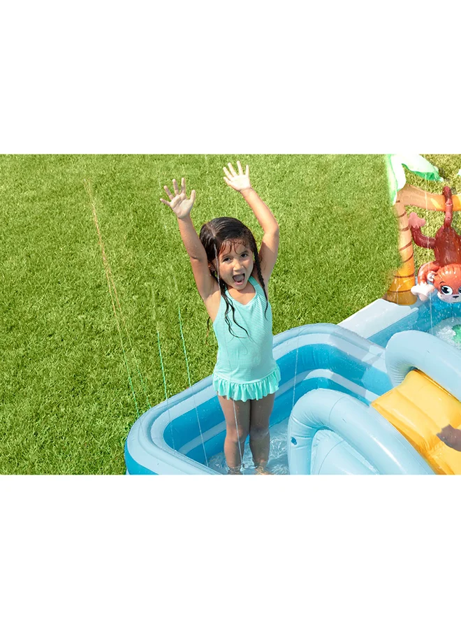 INTEX Jungle Adventure Inflatable Play Center with Slide 244x198x71cm 244x198x71cm
