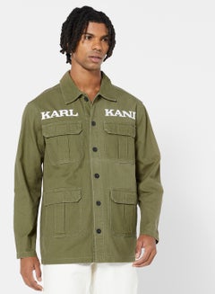 Retro Utility Shirt Jacket Green