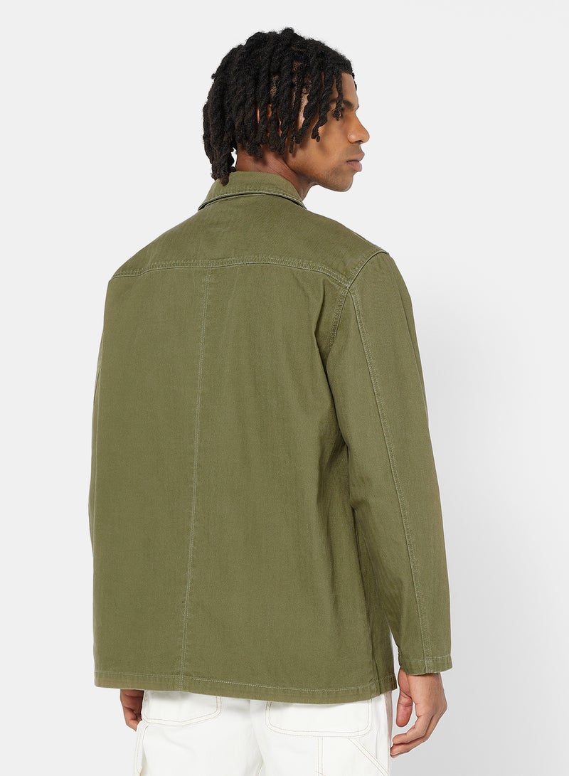Karl Kani - Retro Utility Shirt Jacket Green - Image 1