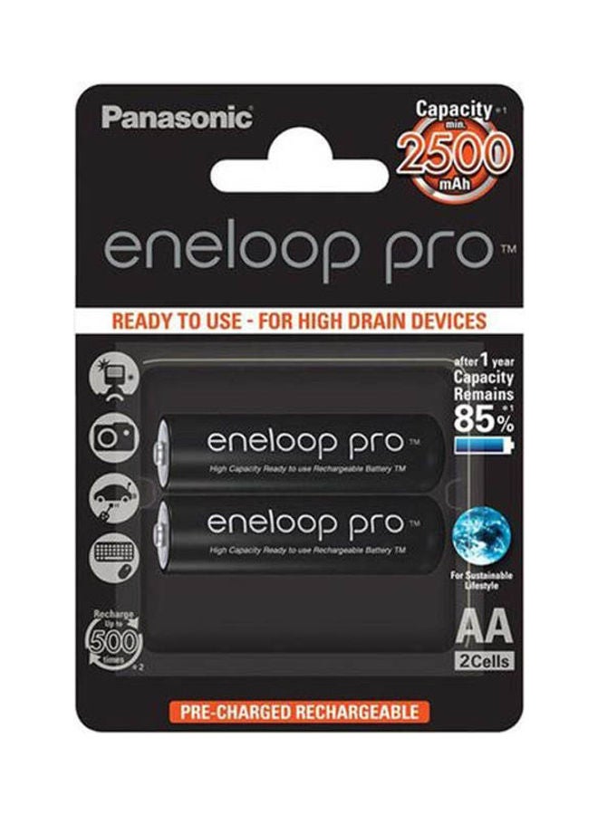Panasonic - 2500.0 mAh Rechargeable Batteries Eneloop Pro Black - Image 1
