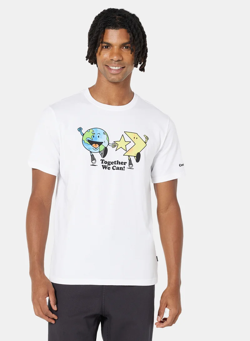 CONVERSE Renew Together We Can Earth T-Shirt White