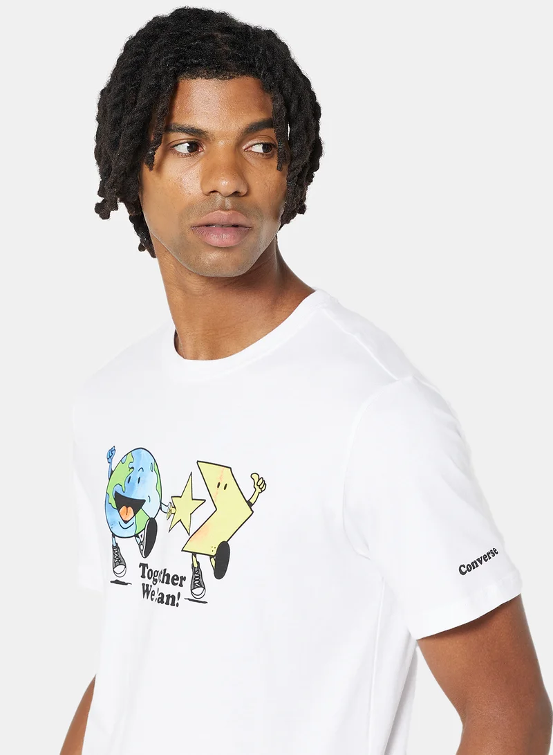 CONVERSE Renew Together We Can Earth T-Shirt White