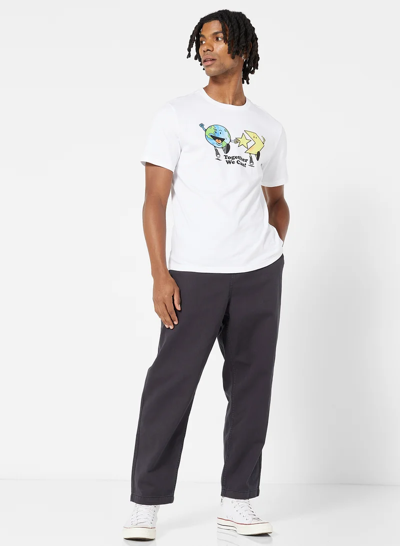 CONVERSE Renew Together We Can Earth T-Shirt White