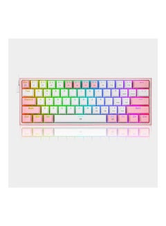 REDRAGON Redragon K617 Fizz 60% Compact RGB Wired Mechanical Keyboard, 61 Keys TKL - White/ Pink- Red Switch  - Image 1