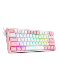REDRAGON Redragon K617 Fizz 60% Compact RGB Wired Mechanical Keyboard, 61 Keys TKL - White/ Pink- Red Switch  - Image 2